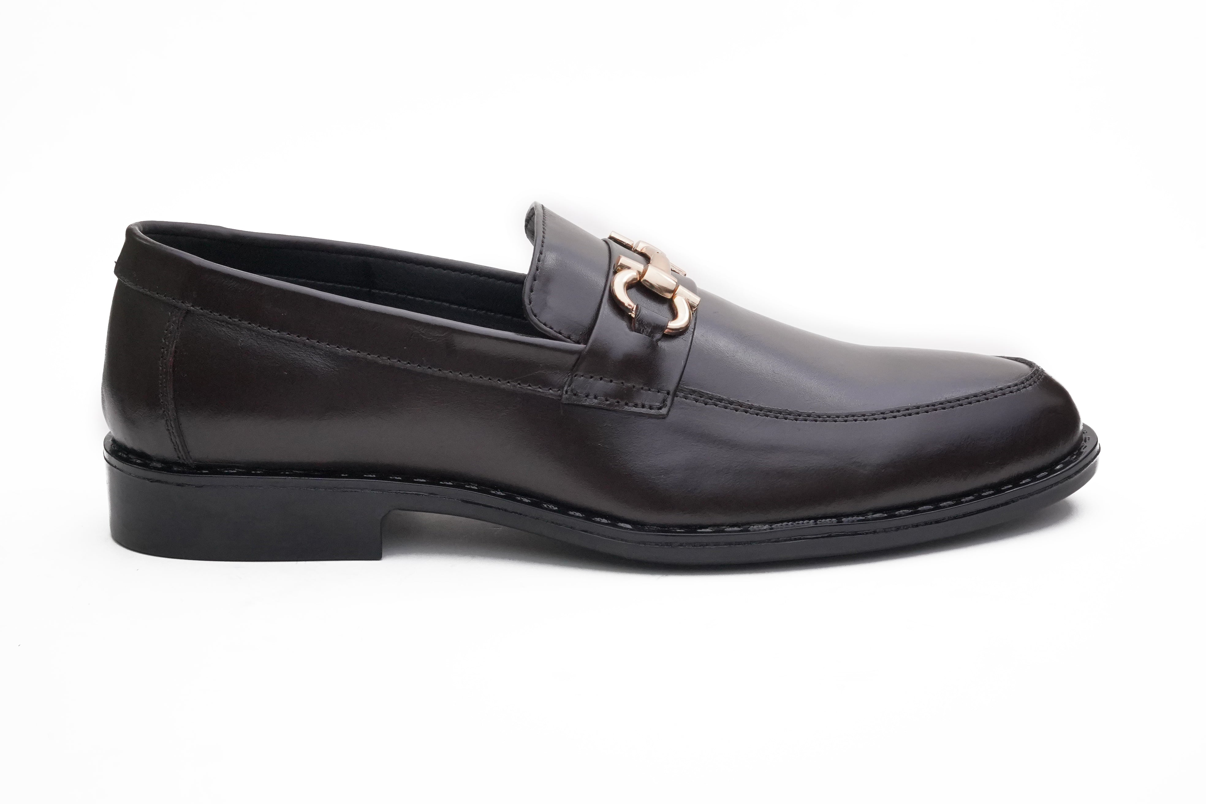 Brown Leather Horsebit Loafer DH-1001