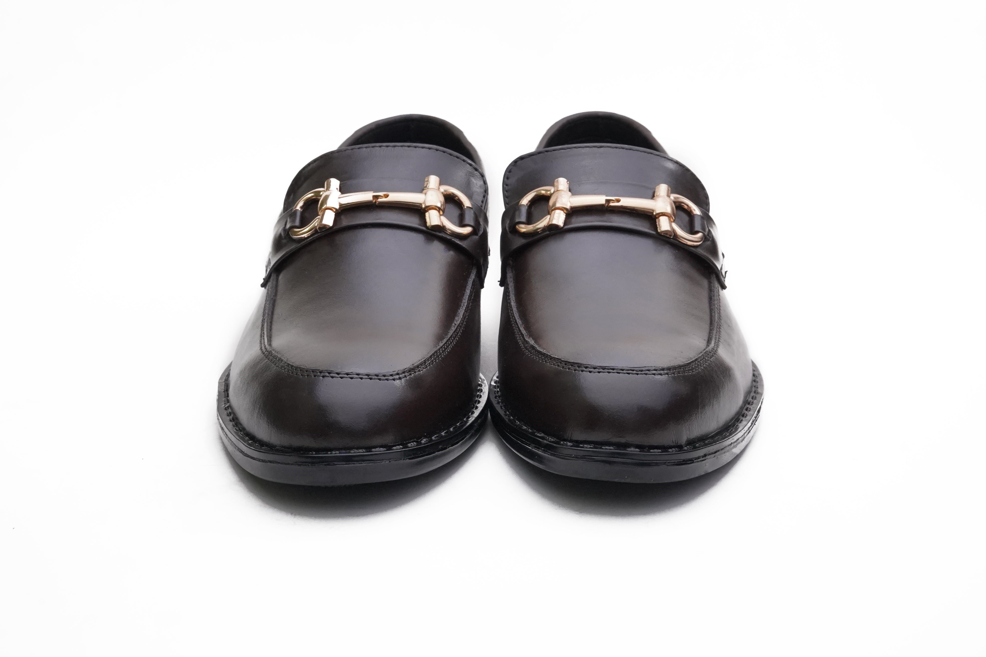 Brown Leather Horsebit Loafer DH-1001