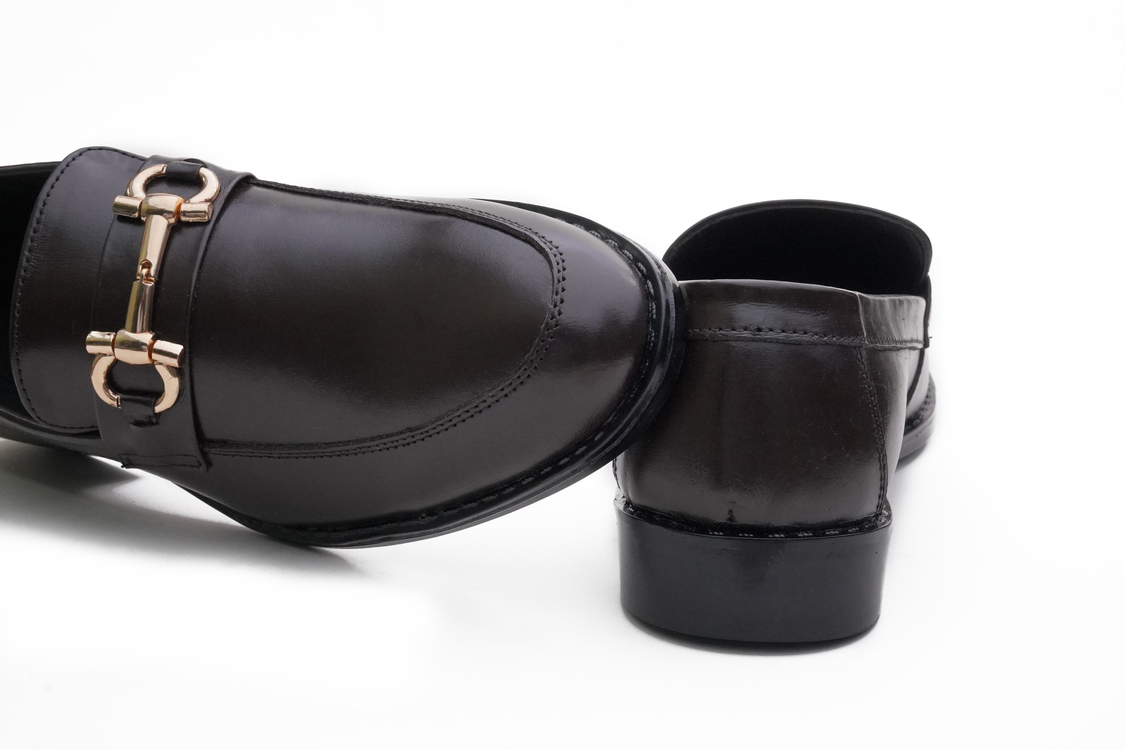 Brown Leather Horsebit Loafer DH-1001