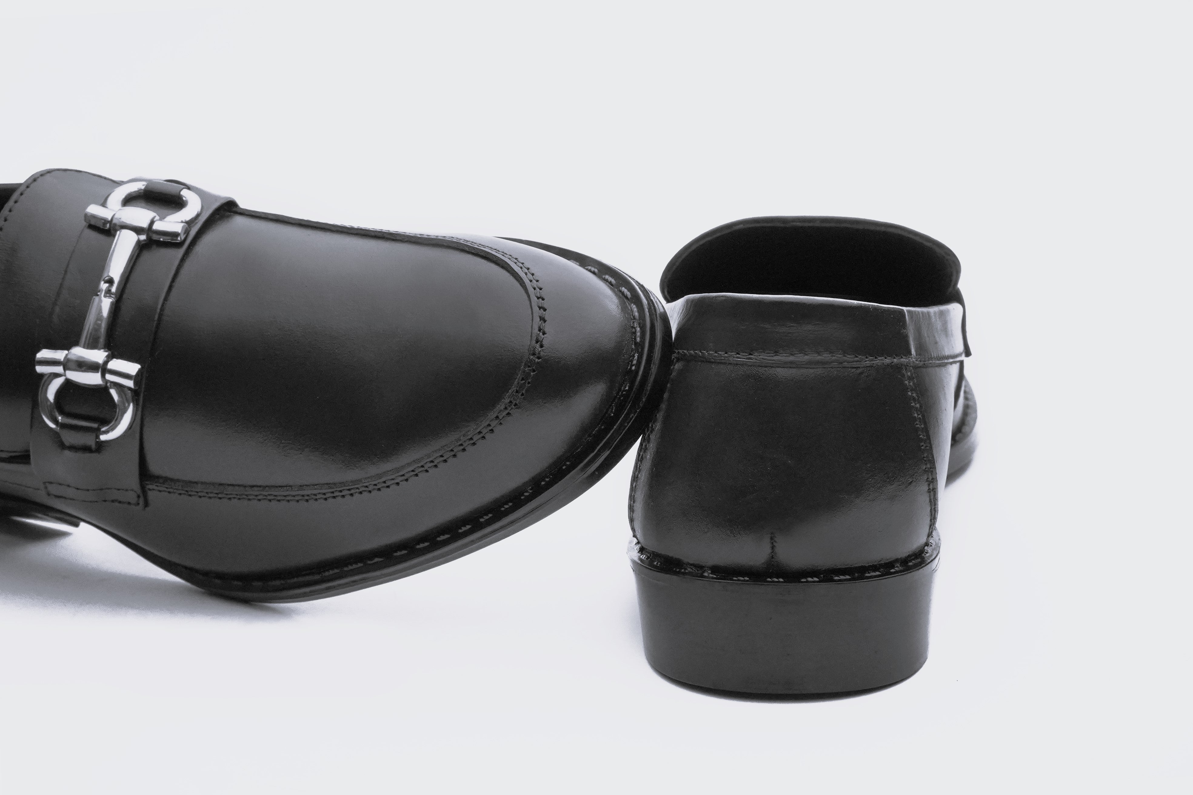 Black Leather Horsebit Loafer DH-1002