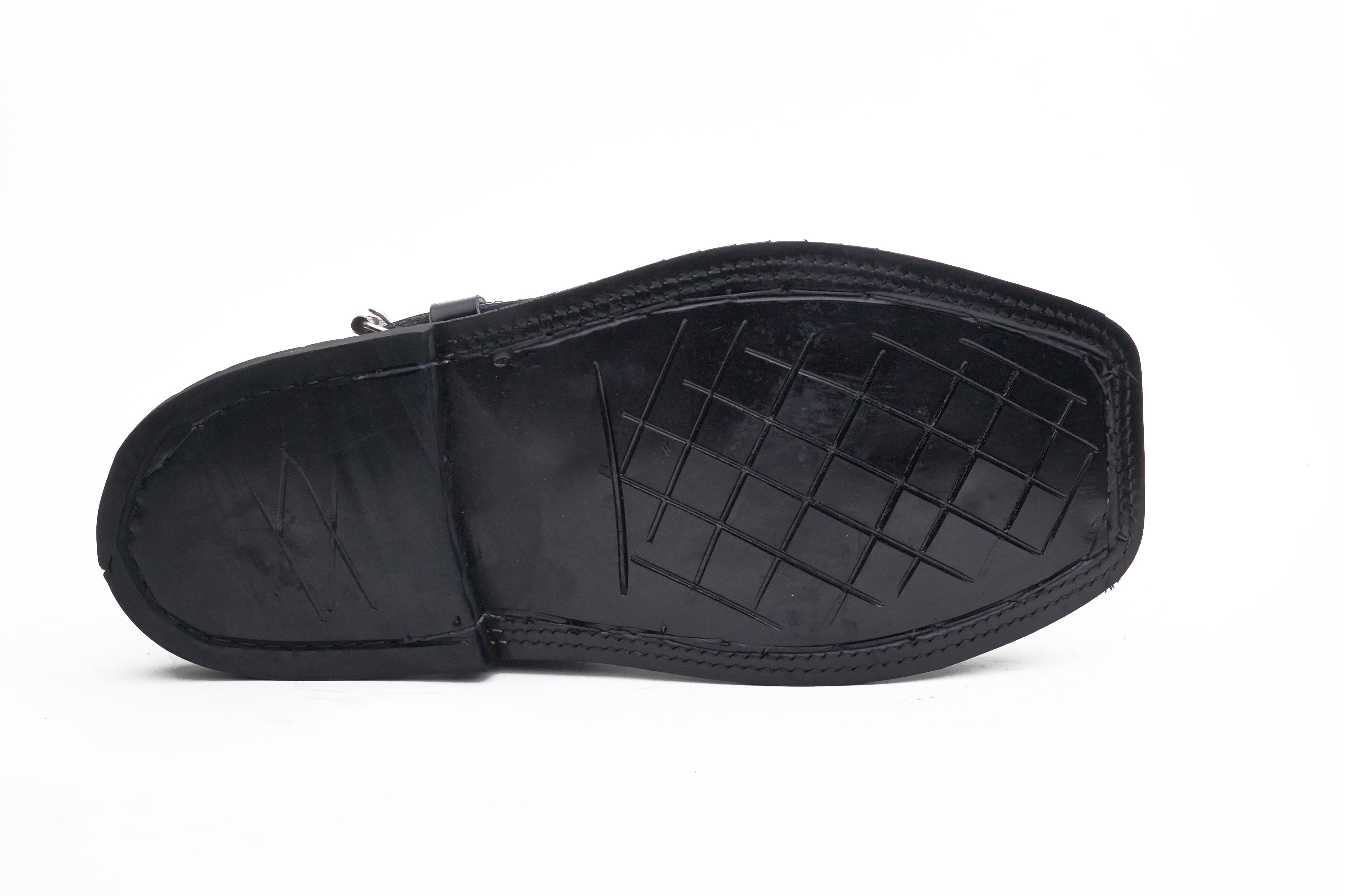 Leather Peshawari Tripple Sole Chappal Black