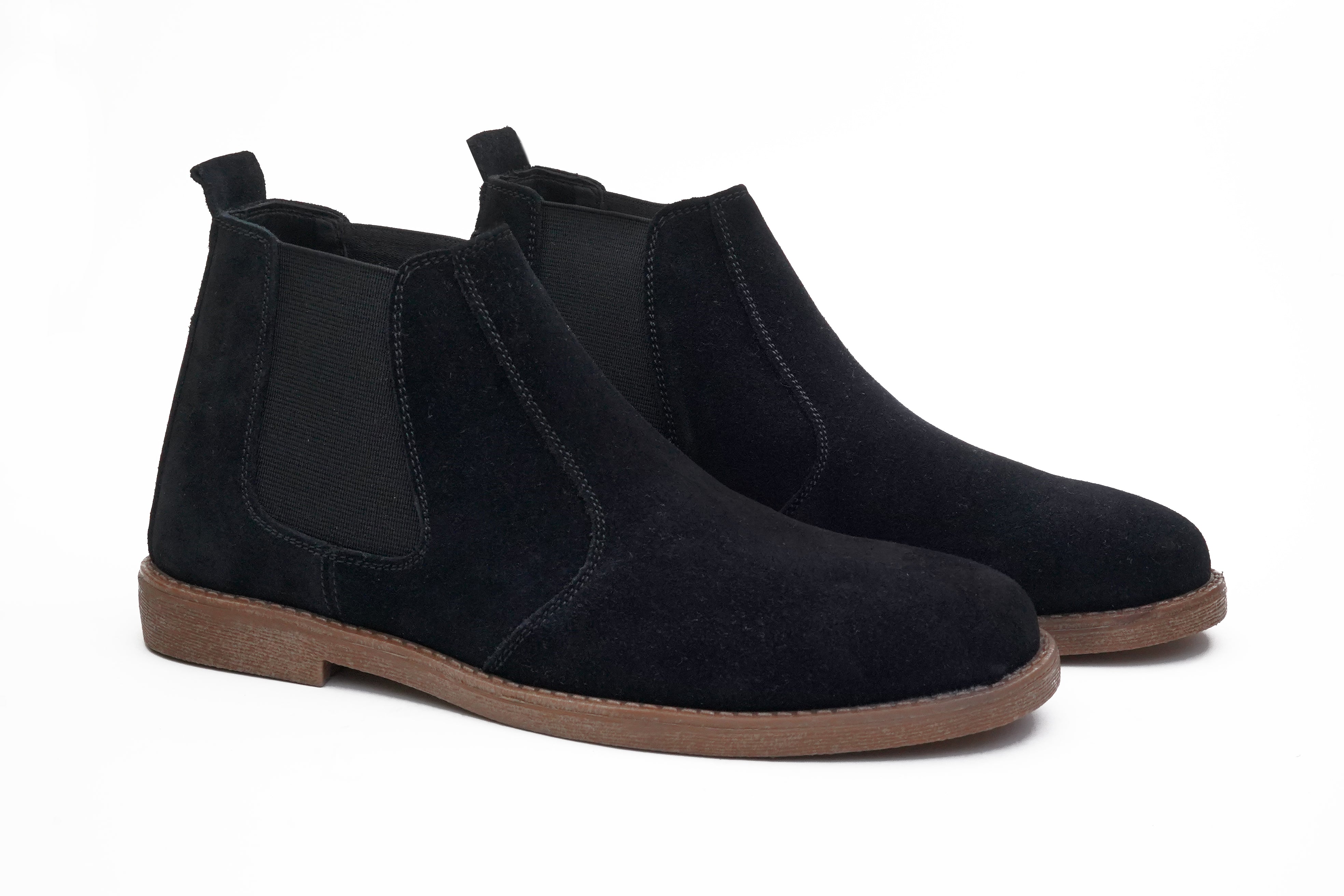 Leather Chelsea Boot Black Suede DCS-04