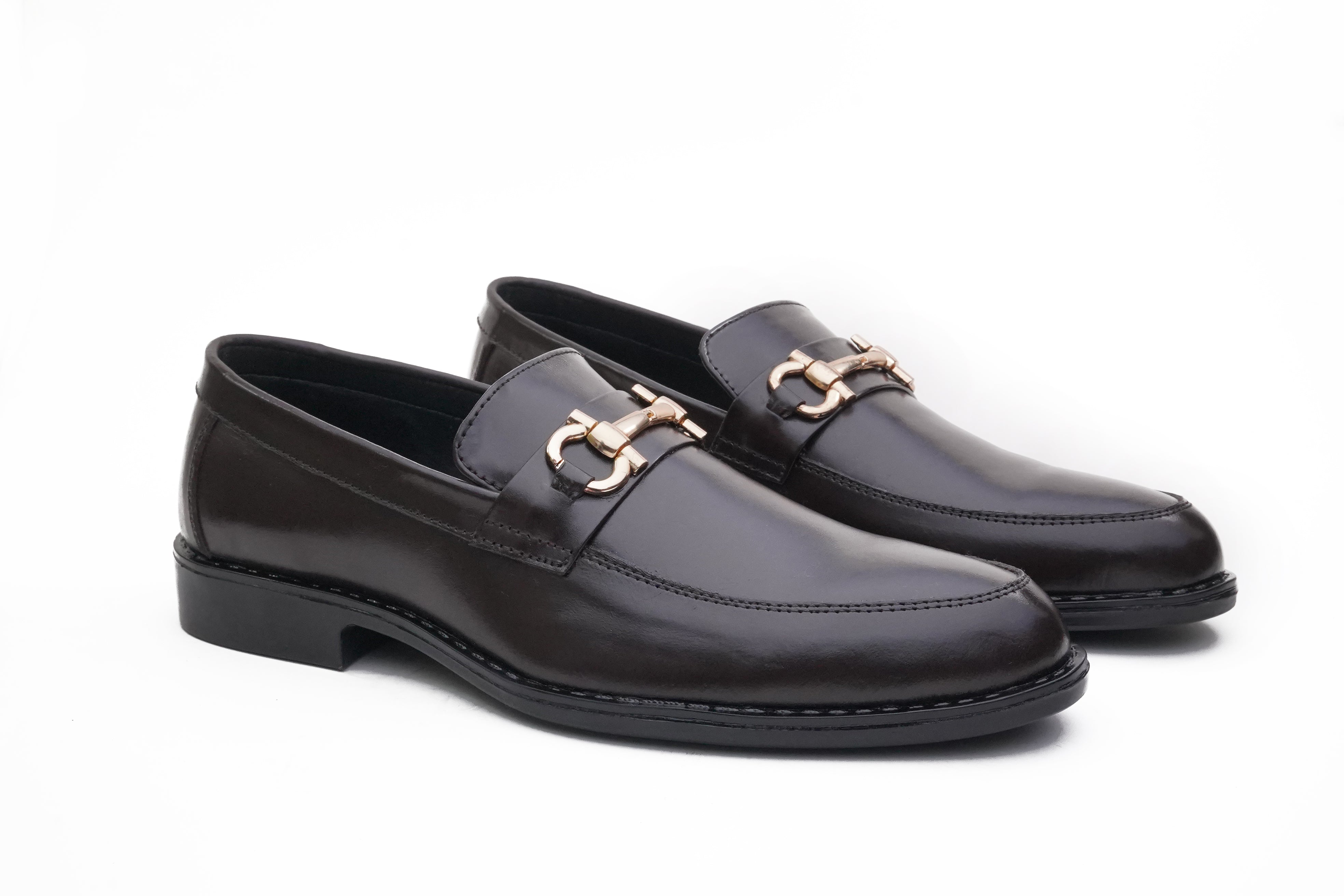 Brown Leather Horsebit Loafer DH-1001