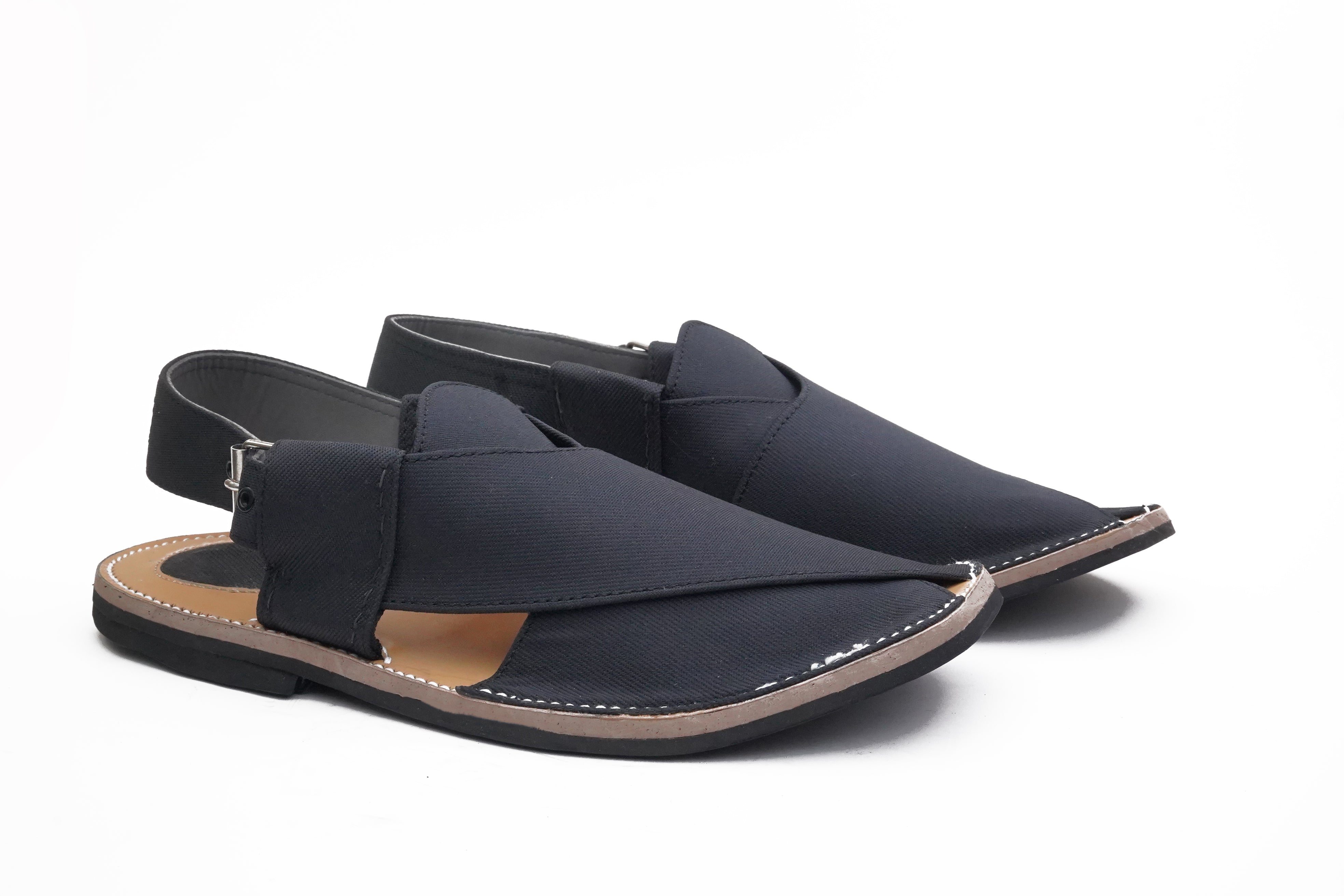 Leather Peshawari Black Chappal